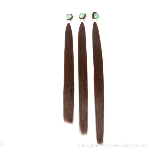Natural Kanekalon Fiber Lily Brazilian Texture Straight Yaki Hair Wig